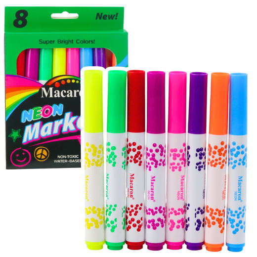 Neonmarker-Set für die Schule, Tinte auf Wasserbasis, bunt, 8 Stück