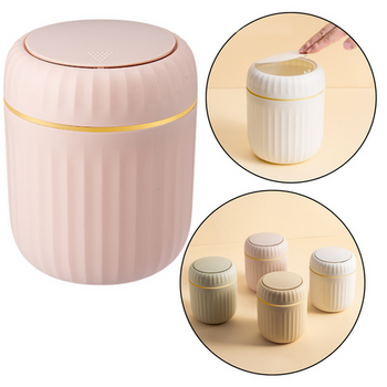 Mini Waste Bin Opening Lid Universal Elegant Pink