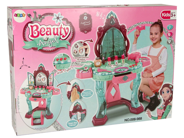 Beauty Set Toilette mit Spiegel Licht Ton Schmuck