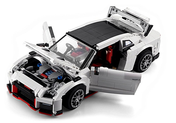 Construction Bricks Sports Car White 1322 pcs.