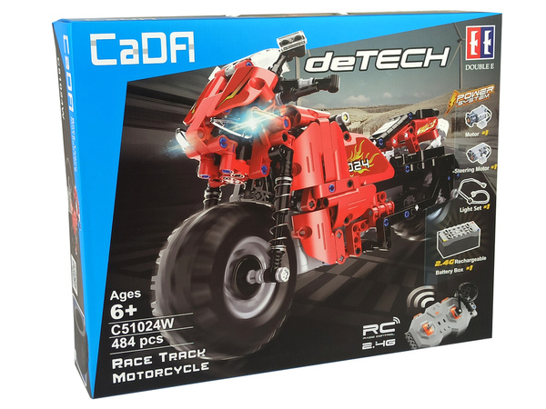CADA Building Blocks Set Ferngesteuertes Motorrad 2.4G 484 Stück