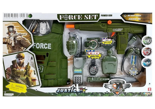 Military Play Set Rasselmaschine Pistole