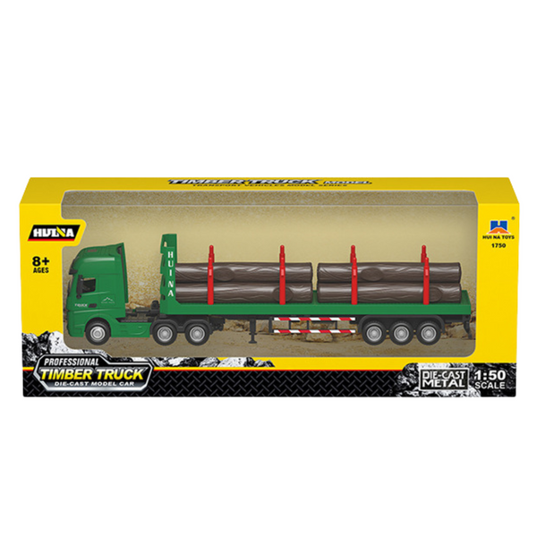 Holztransporter Metall Huina 1:50 Grün