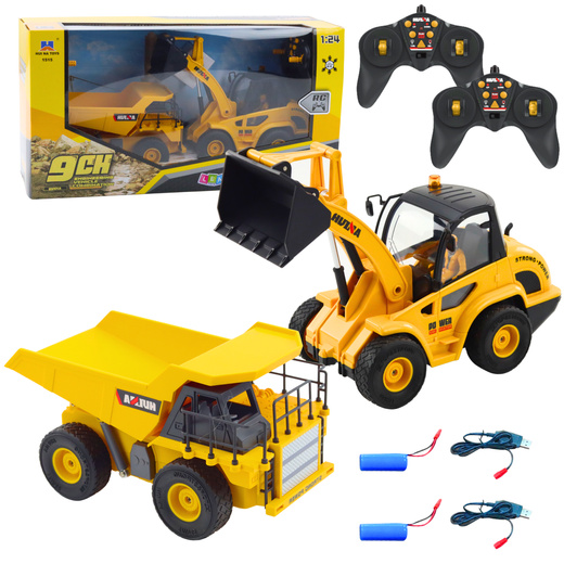 Set Lader Bulldozer Muldenkipper 1:24 Ferngesteuertes RC 2in1