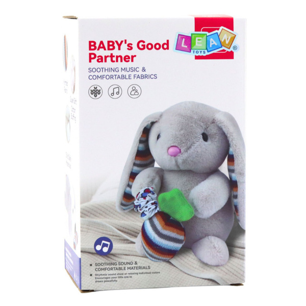 Miękki Pluszowy Króliczek Pozytywka Przytulanka Maskotka Beżowy