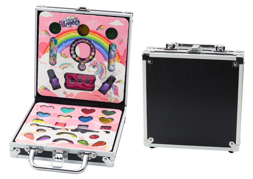 Beauty Set in a Suitcase Eyeshadows Glitters Nail Polishes Black