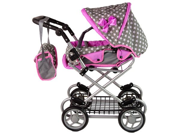 Baby-Puppenwagen 2-in-1-Tragetasche Rosa Sterne