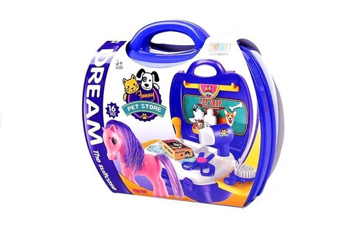 Pony im Koffer mit umfangreichem Zubehör Pet Store Friseur Frisör