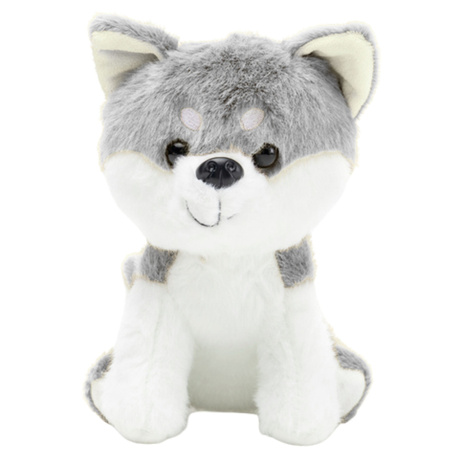 Plüsch Maskottchen Kuscheltier Wolf Weiß Grau 20cm