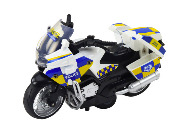 Police Motorcycle with Friction Drive Battery Powered Lights Soundc