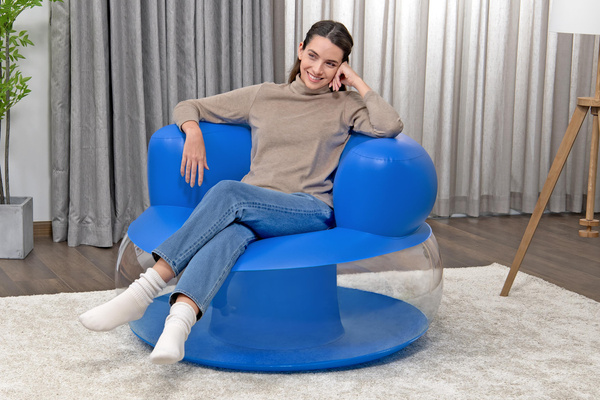 Aufblasbarer blauer Stuhl 112 x 112 x 70 cm Bestway 75138