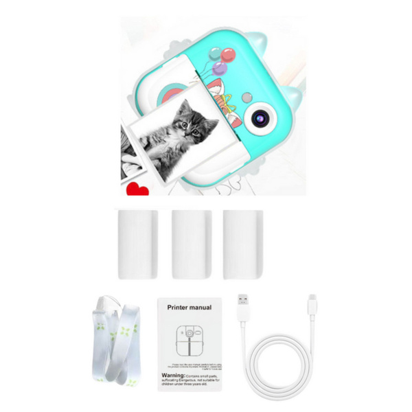 Aparat Natychmiastowy z Drukarką Termiczną Gry 3 Rolki Kotek Różowy