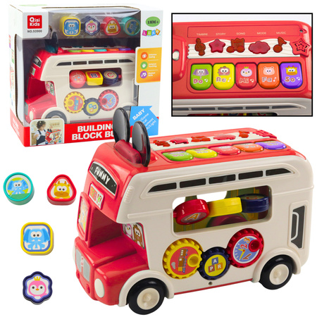 Interactive Educational Bus Sorter Lights Sounds Red