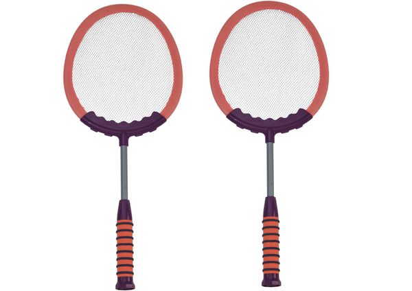 Set of 2 Badminton rackets, 2 Badminton shuttles, pink