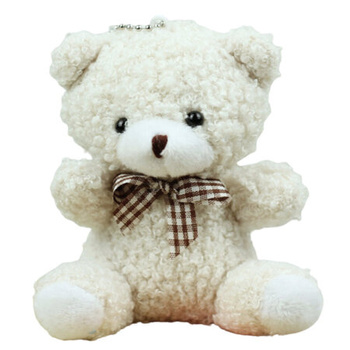 Teddybär Plüsch Schlüsselanhänger Anhänger Dekoration Weiß 8cm