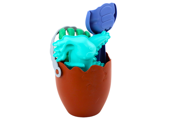 Dinosaurs Sand Set, Bucket, Egg, Rake, Spatula, Molds