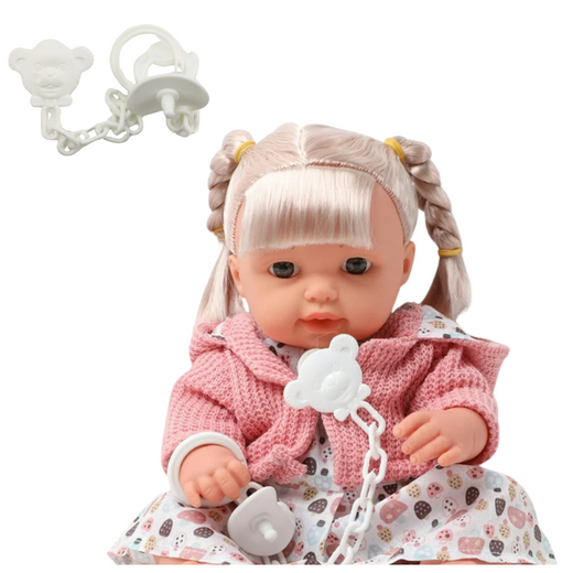 Baby Doll Girl Dress Sweater Pacifier Sounds