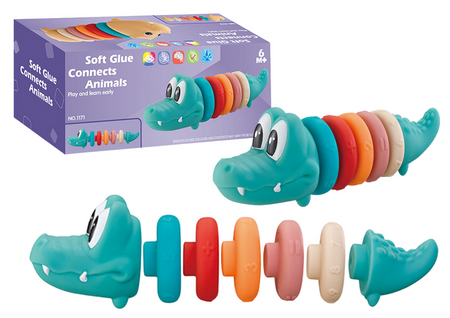 Lernset für Kleinkinder, weiches Pyramidenkrokodil