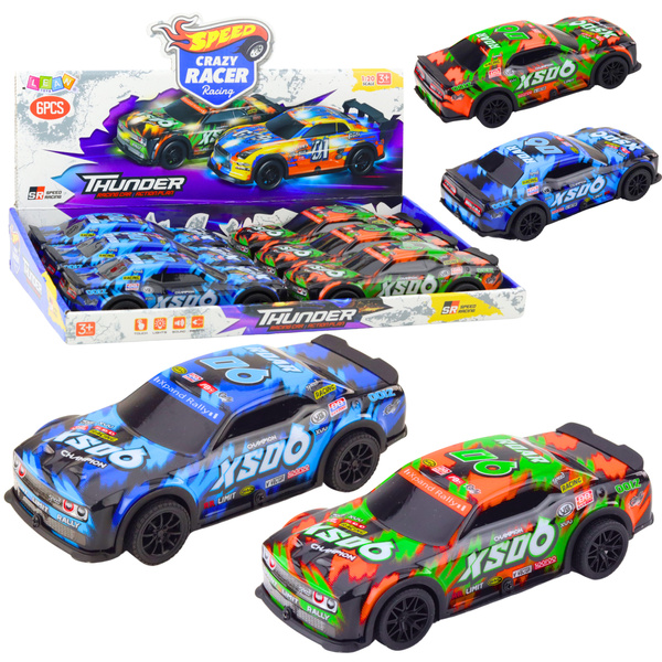 XS06 Race Car Drive Lights Sounds Orange Blue