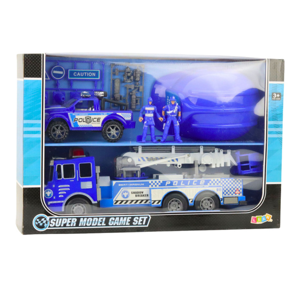 Large Police Car Figures Helmet Set for Children Blue