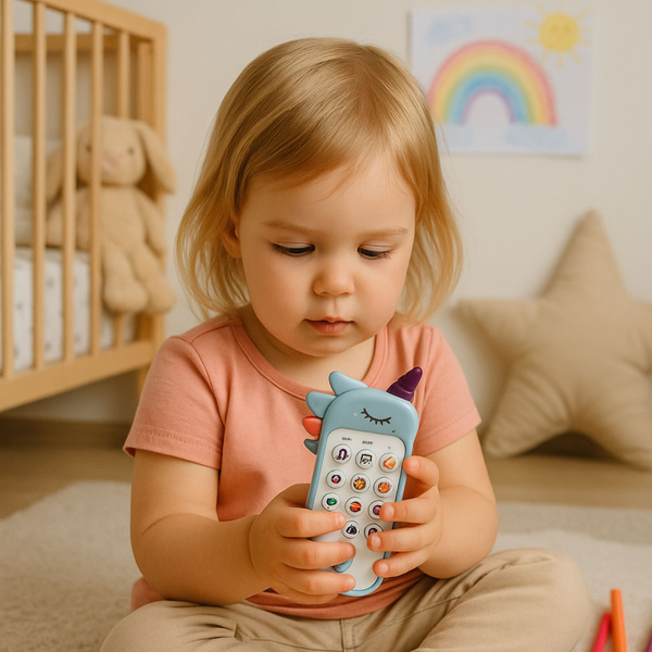 Children's Educational Phone Lights Sounds Melodies Blue