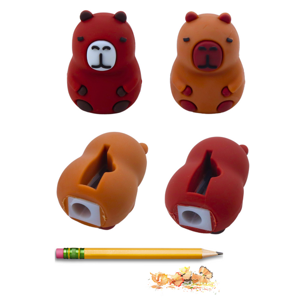 Sharpener for thin pencils, school, office, Capybara, brown