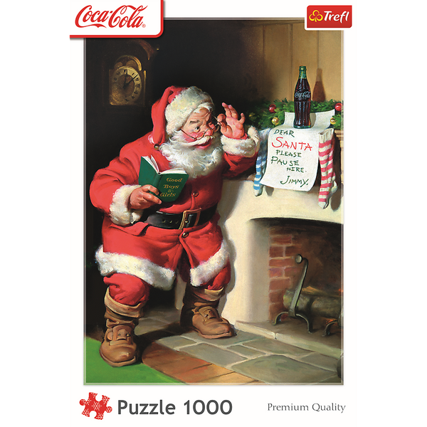 Puzzle – 1000 XMAS – Coca-Cola: Santa by the Fireplace – Trefl 10922