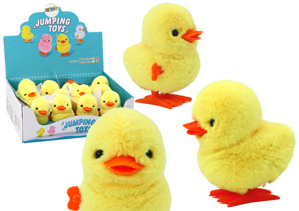 Springendes Huhn Aufzieh-Plüschtier-Dekoration Gelb