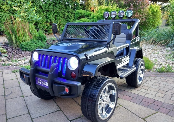 Elektrische Fahrt Auf Auto S2388 Jeep Schwarz 4x45W