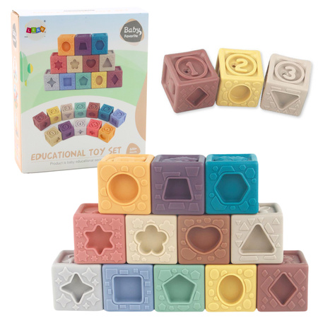 Soft Sensory Educational Structured Colorful Blocks 12pcs