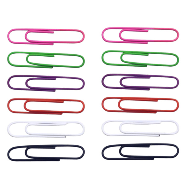 Set mit bunten Büroklammern 30 mm, 40 Stück.