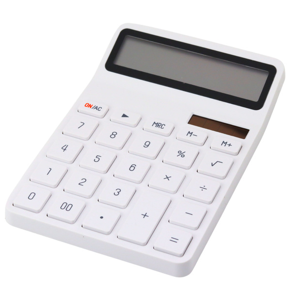 Büro-Schulrechner 12-stelliges LCD-Display Solar Weiß