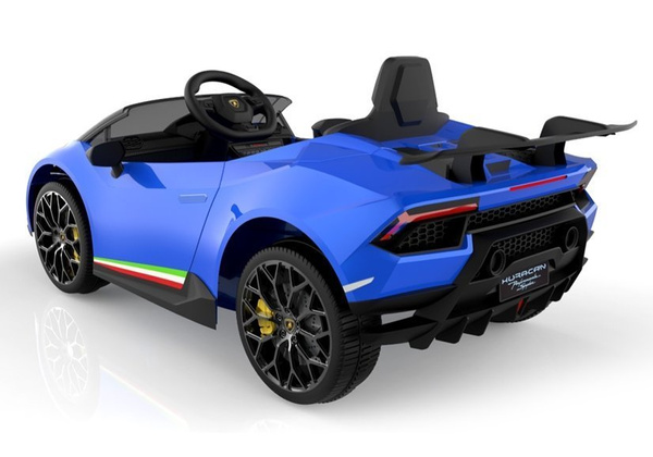 Elektrische Fahrt auf Auto Lamborghini Huracan Blau