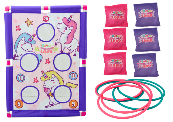 Arcade Game Hoop Bag Throw 2in1 Unicorn Board