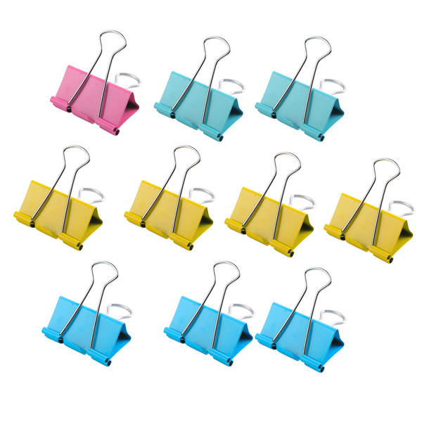 Set of 10 Colored Paper Clips 19mm