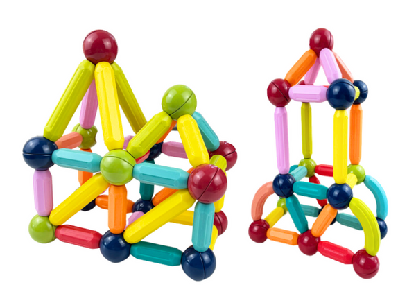 Magnetic Blocks in a Bucket 56 Elements Yellow Cat