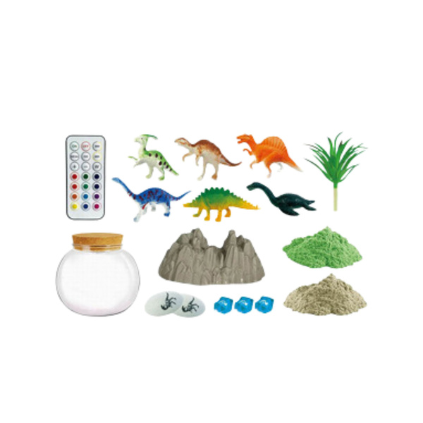 DIY-Dinosaurier-Terrarium-Kreativset mit LED-Licht und Fernbedienung