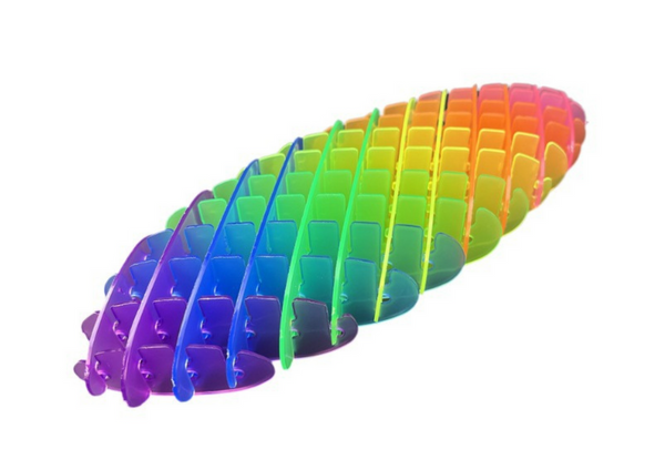 Regenbogen-Fidget-Spielzeug, transparent, Anti-Stress, bunt, flexibel, 12 cm