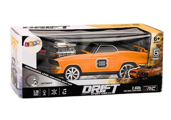Ferngesteuertes Auto 1:18 Drift 360 Lights Sounds Orange