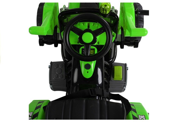 Electric Ride On Tractor with Bucket Excavator Green