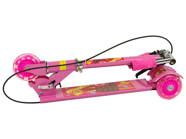 Dreirädriger Tretroller Leuchtende LED-Räder Rosa mit Handbremse