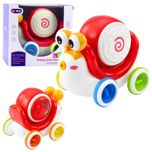 Interactive Snail Riding Drum Musical Educational Red