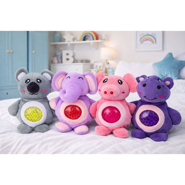 Plush Toy for Squeezing, Kneading, Squeezing with Water Balls Elephant Pig 15 cm