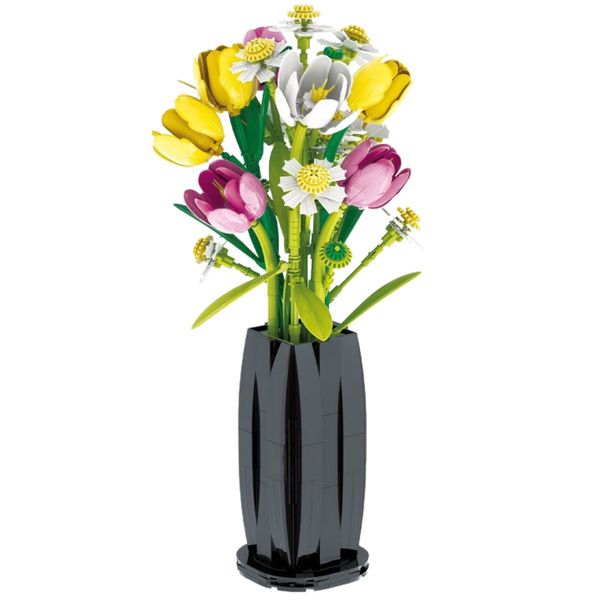 Bausteine Tulpenstrauß in einer Vase 1250 Stk.