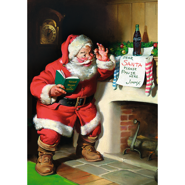 Puzzle – 1000 XMAS – Coca-Cola: Weihnachtsmann am Kamin – Trefl 10922