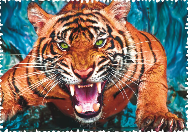 Puzzle Crazy Shapes 600 pcs. Eye to eye with a tiger Trefl 11110