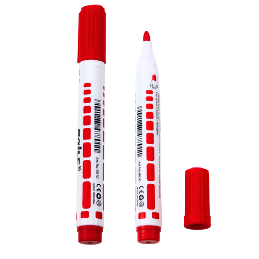 Trocken abwischbare Boardmarker-Set, Rot, 12-teilig