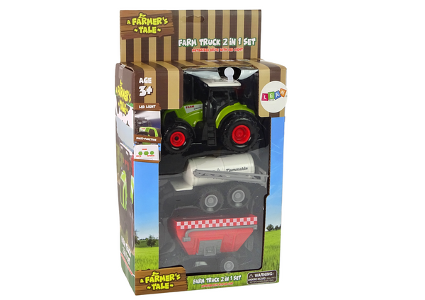 Farmer Tractor Set + 2 Farm Machines Farm Truck Set
