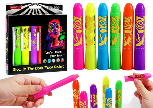 Face Painting Set Neon Fluorescent Pencils 6pcs