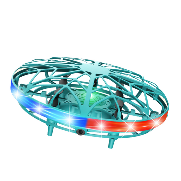 Handgesteuerte RC-UFO-Drohne mit LED-Leuchten, Türkis